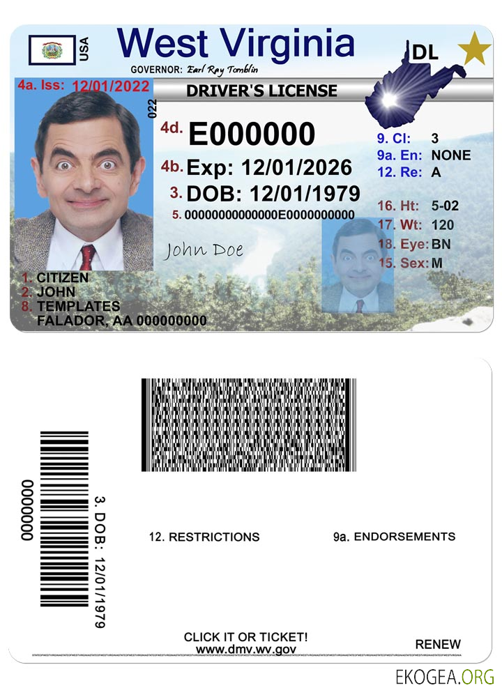 USA West Virgina driving license